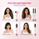 Atopskins 5 in 1 Hair Dryer Brush Set, Detachable Hot Air Styler, Blow Dryer Brush, 3 Heat Settings Auto Curling Wrap Styler, Ionic Hair Styling Tools - Straighten Curl Dry Volumize Smooth (Pink)