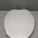 Angol Shiold Elongated Toilet Seat - Slow Close Hinges, Ergonomic Design with Grip-Tight Bumpers, Safe Easy-Clean PP Material (White, 18.5" Elongated)