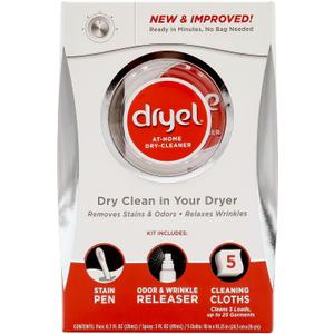 dryel At-Home Dry Cleaner Kit, New and Improved Formula with Rapid Refresh Technology, Gentle Laundry Care for Special Fabrics and Dry-Clean-Only Clothes, 5 Loads