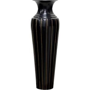 Hosley Tall Metal Floor Vase 26 Inch High, Ideal Gift for Floral Arrangements Modern Home Decor for Dining Room, Livingroom, Bedroom, Hallway Corner, Wedding Party, Spa (Black)