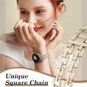 Wearlizer Metal Band Compatible with Samsung Galaxy Watch 7 6 5 4 FE Active 2 40mm 44mm/Watch 6 4 Classic 43mm 47mm 42mm 46mm/Watch 5 Pro 45mm Bands, 20mm Dressy Stainless Steel Chain Strap Women