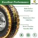 Parts Camp 4.10/3.50-4 tire replacement gorilla cart tires 10" Flat-Free Solid Tires and Wheels hand truck tires dolly tires wagon wheels With 5/8" Bearings 2.15" Offset Hub 2Pack