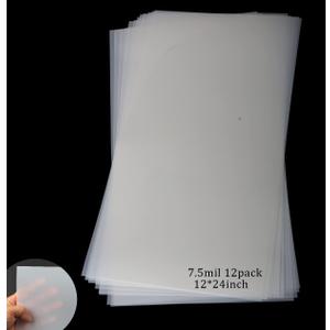 12 Pack 7 mil Blank Stencil Sheets 12 x 24 inch Mylar Sheet, Acetate Sheets for Crafts, Milky Translucent PET Template Material
