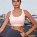 RUNNING GIRL Adjustable Straps High Impact Sports Bra for Women,High Support Workout Sports Bras with Sewn in Pads (Pink, XL)