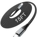 USB C to C Cable 15FT 100W 1Pack, Extra Long USB C Cable Fast Charging,USB C to USB C Cable Durable Braided, USB Type C Cord Compatible with iPhone 17/16/15/Pro Max/Plus/Samsung Galaxy S23/Switch/More