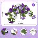 Ouddy Decor 3 Pcs Artificial Flowers for Outdoors Decorations, Fake Silk Petunias Flowers Faux Plants UV Resistant for Garden Porch Window Box Balcony Yard Planter Spring Summer Home Decor, Purple