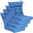 QILLOWAY Indoor/Outdoor High Back Chair Cushion,Spring/Summer Seasonal Replacement Cushions.(Marine Blue)