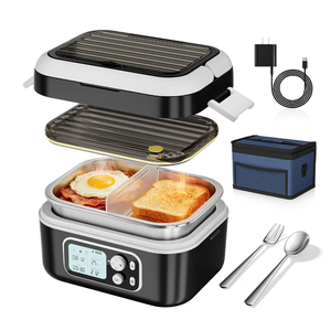 Yofidra Cordless Electric Heated Lunch Box: 6.3 Cups Self Heating Lunch Box with Battery, Timer & Temperature Control, Extra Large Portable Food Warmer for Adults, Men & Women in Office Car Outdoor