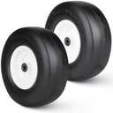 13x5.0-6 Lawn Mower Tires Flat Free, 3/4" Bore ID, 13x5-6 Zero Turn Mower Front Tires, 13x5x6 Solid Rubber Riding Lawn Mower Front Tire and Wheel, 3.25"-5.9" Centered Hub (2 Pack)