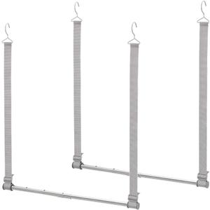 STORAGE MANIAC Hanging Closet Rod, Adjustable Width and Height Closet Hanging Organizer, Space-Saving Clothes Hanging Bar, Closet Extender Hanging Rod Double Closet Hanging Rod, 2 Pack Webbing
