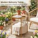 Gold Side Table with Storage Basket, Small Round End Table for Small Spaces, 17.71"D x 17.71"W x 20.4"H