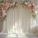 10x10FT Ivory Backdrop Curtain for Wedding Parties Wrinkle Free Curtain Backdrop for Baby Shower Drapes for Birthday Party Photography Background Soft Fabric 5ft x 10ft, 2 Panels