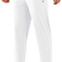 NORTHYARD Men's Joggers Athletic Workout Track Pants Running Gym Training Sweatpants with Zipper Pockets Open Hem (White, S)