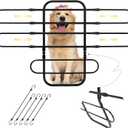 Universal Fit Dog Barrier for SUV,Sedan,Truck,Front/Back Seat,Elastic 5 Ropes&Steel Hooks Firmly Fixed,42.5"62"Width Adjustable,Dog Car Barrier Follow the Seat Movement,Durable Matte Paint
