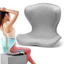 FoKon Ergonomic Back Cushion for Lower Pain Relief, Lumbar Support for Office Chair Back Support for Computer Chairs, Gaming,Home - Working, Improve Posture, Floor Seat,Meditation Chair. (Gray)