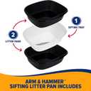 Arm & Hammer Large Sifting Litter Box Scoop Free Cat Litter Tray with Microban, Made in USA