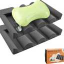 Silicone Soap Dish,Self Draining Soap Holder Perfect for Shower,Bathroom Sink,Kitchen Sink & Travel,Non-Slip Bar Soap Holder Extend Soap Life,Keep Soap Bars Dry & Easy Cleaning Grey-2Pcs