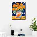 Retor Orange Flowers in a Tin DIY Paint by Numbers for Adults Orange Floral DIY Oil Painting Acrylic Paint Art Painting Kit Canvas with Acrylic Paints Vintage Flowers Art 16x20 Inch（DIY Frame ）
