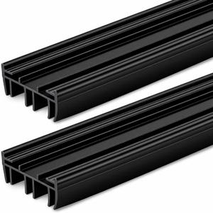 Pushglossy 2 Pcs 36" Slide on Door Sweep 1-3/4" Wide Vinyl Weatherstrip Seal for Exterior Doors, Energy Efficient Draft Stopper, Easy Slide in Installation, Blocks Dust/Insects/Noise(Black)