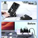 USB C Charging Station 35W, VHBW 6-Port (3 USB-C and 3 USB-A) Desktop Fast Charging Station for iPhone 14/13/12,Samsung Galaxy S23/S22/S21,etc