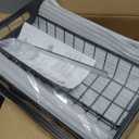 JUSHZ Dish Rack Dish Drying Rack Dish Drainer Over Sink Draining Rack Metal Storage Cupboard for Seasoning Pull-Out High Capacity Strong Bearing Capacity (Black)