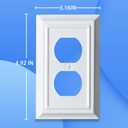 Metal Decorative Wall Plate, Electrical Outlet Covers, Light Switch Covers, Thick and Durable Mid Size 3.16'' x 4.92'' Switch Plate in Various Styles (Pure White, 1 Gang Duplex 4 PK)
