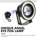 2 PCS Angel Eye Halo Fog Lights for Cars, COB Super Bright LED Round Fog Lights, 3" Waterproof Fisheye Lighting Assembly, Universal for Most Cars, Trucks, SUVs(White)