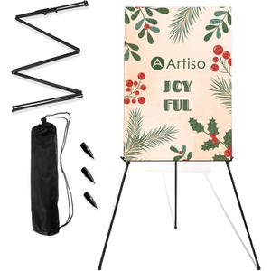 Display Easel Stand for Sign, Lightweight Tripod with Bag, Portable Adjustable Artist Easels for Outdoor Painting Canvas/Posters/Wedding, 1PC Black