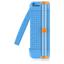 Firbon Blue A5 Paper Cutter, Straight Small Paper Trimmer with Side Ruler for Scrapbooking Craft, Paper, Coupon, Label, Cardstock