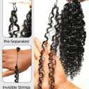 BEEOS Human Crochet Hair Burmese Curly 160g, Pre-Separated Feather Crochet Human Hair for Women, Detangle Easily and Reusable 16 Inch Natural Black