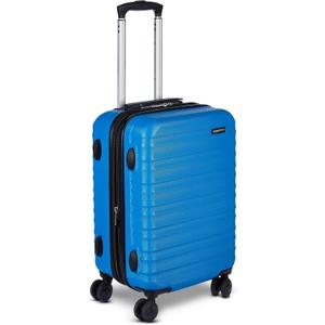 Amazon Basics 21" Hardside Carry-On Luggage with Expandable Space, Scratch-Resistant Surface, Telescoping Handle, Four Multi-directional Wheels, Light Blue