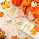 12 Sets Thanksgiving Party Favors Friendsgiving Gifts Pumpkin Beer Bottle Opener Keychains Cards Ropes and Organza Bags for Home Decor Thanksgiving Party Supplies for Guest