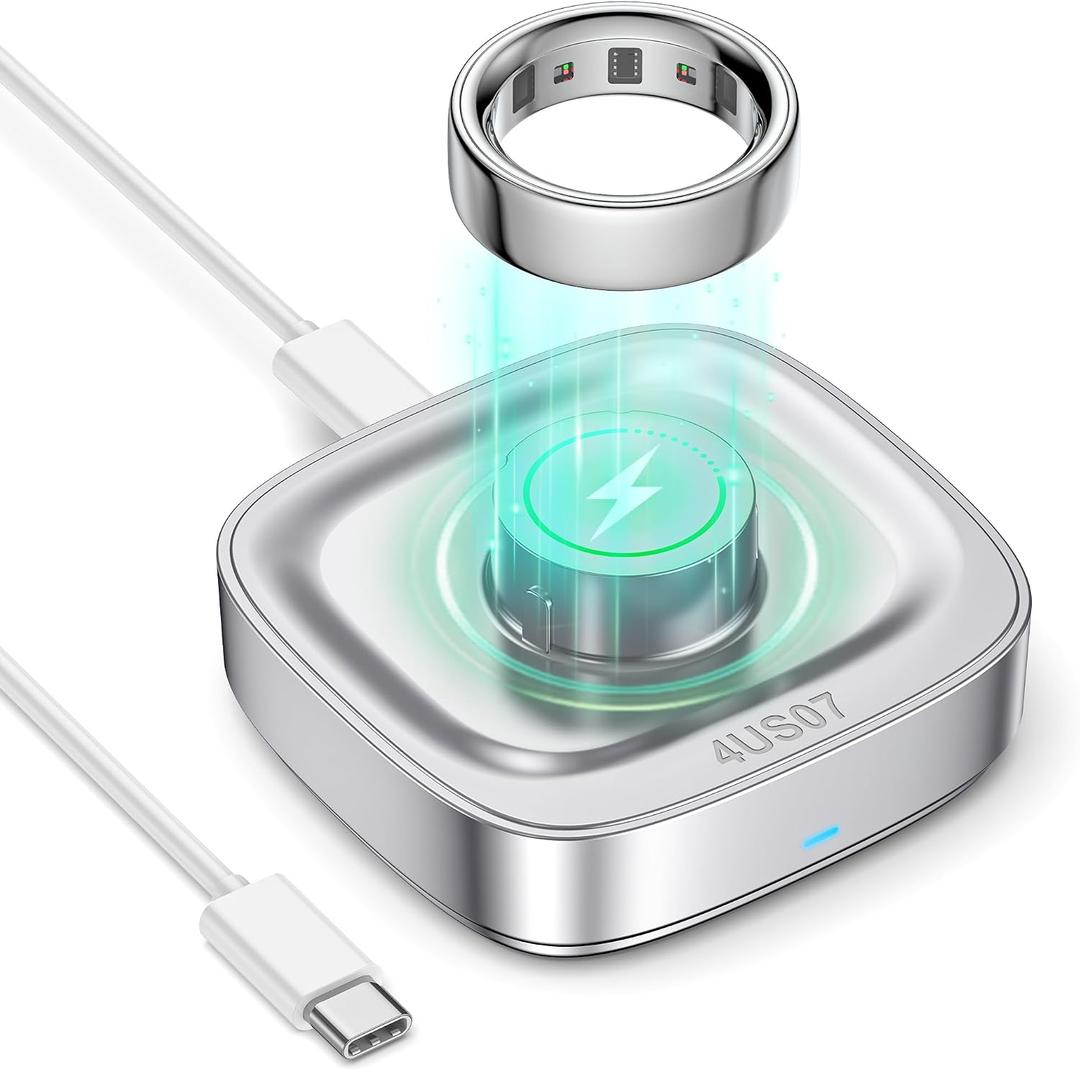 Charger Compatible with Oura Ring Gen 4,Portable Replacement Fast Charging Dock with USB-C Cable for Smart Ring (Size 7)