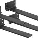 Floating Shelf Brackets 6 inch 4 Pack L Brackets for Shelves Black Metal Heavy Duty Shelf Bracket for DIY Decorative with Mounting Hardware