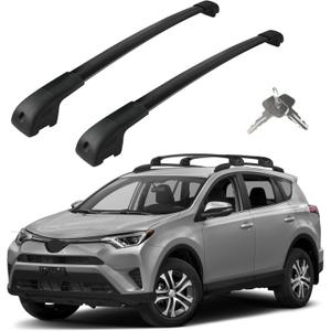 Roof Rack Cross Bars Compatible with Toyota RAV4 2013-2018, Adjustable Aluminum Heavy Duty 300 LBS Anti-Theft Lock Cargo Carrier Rooftop Crossbar Accessories for Bike, Basket, Snowboard, Luggage
