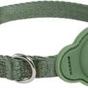 TSPRO Airtag Dog Collar with Airtag Holder Case, Lightweigh Dog Collar, Quick Release Buckle, Adjustable Breathable Durable, Ideal for Small Medium Large Dogs Walking and Training (Green Size 1)