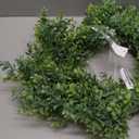 26'' Large Boxwood Wreath for Front Door, Porch, Window- Artificial Boxwood Leaves Greenery Outdoor Wreath for Home, Farmhouse Wall Decor- Spring, Summer, Fall, All Seasons (Green)