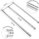 Hisencn Grill Parts Replacement for Weber Spirit E310, Spirit 700, Genesis Silver/Platinum B C, Weber 900 (with Side Control Knobs), 7508 Stainless Steel Burner 28 1/8" and 7537 Flavorizer Bar 22 1/2"