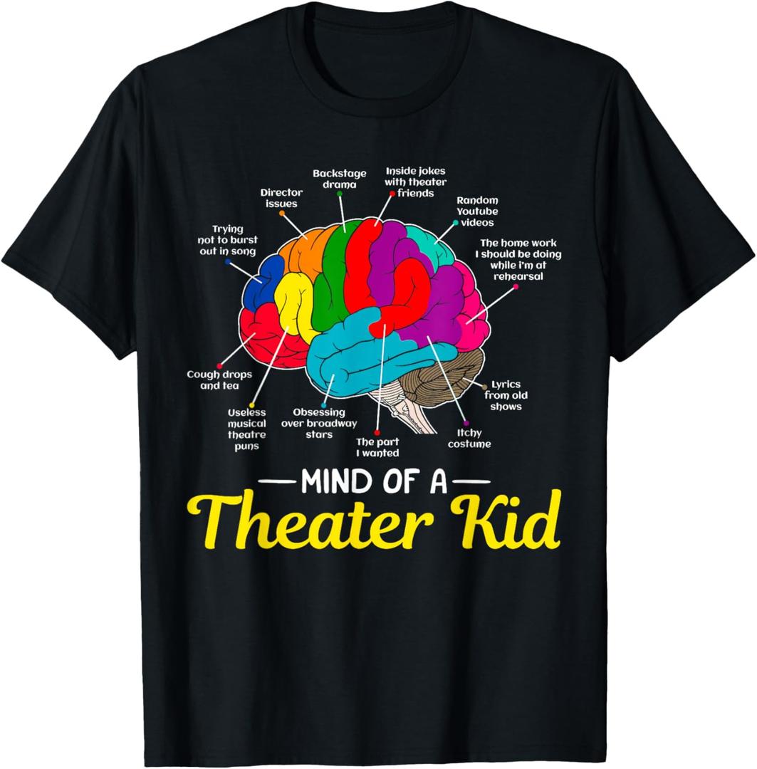 Mind Of A Theater Kid Brain Musical Theatre Gift For Nerd T-Shirt