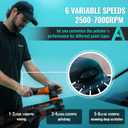 AUTIWOZ Mini Polisher, 2/3Inch Small Buffer Polisher, 630W with 12mm Random Orbital, Dual Action Car Polishers and Buffers for Car Detailing, Headlight Polishing, 2500-7000RPM with Soft Start, W02