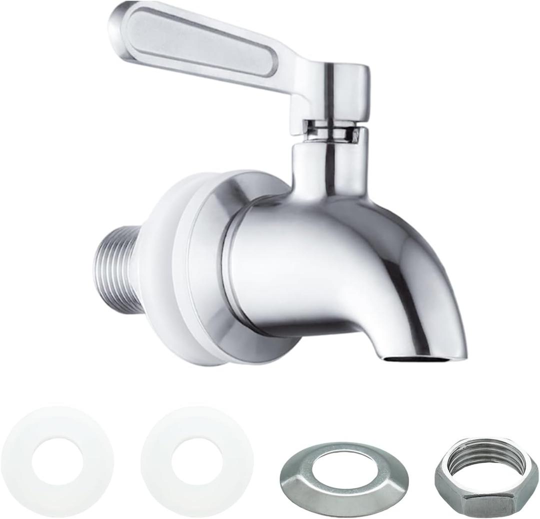 Lilaly 1 pack Stainless Steel Water Spigot, Spigot for Beverage Dispenser, Water Spout, Water Jug Spout, Food Grade Metal Spout