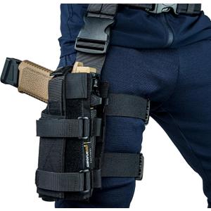 Universal Drop Leg Holster - Adjustable Thigh Holster for Light & Red Dot Sights, Airsoft Pistol Holster with MOLLE Drop Leg Panel, Compatible with 1911, Glock, Sig, Beretta, Ruger, Taurus.(Black) (Right-Handed)