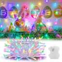 cshare Easter String Lights Battery Operated, Pastel Easter Lights with Timer 16.4ft 50LED White Wire Fairy Lights for Easter Decorations Garland Outdoor Indoor Party