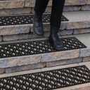 Rubber Stair Treads Non-Slip Outdoor 35”x10” (5-Pack) – Hexagon Anti-Slip Step Mat