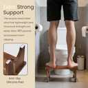 7 Inches Acacia Wood Toilet Stool Squat for Adults,Foldable Poop Stool for Bathroom,Portable Potty Step Stool with Non-Slip Strip,No Assembly Required