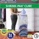 Hefty Shrink-Pak Vacuum Storage Bags For Clothes, Pillows, Towels, Blankets & More Space Saver Vacuum Suction Sealer Bags for Home or Travel 4 Jumbo Cubes, 43.5 x 34 x 18 Inches