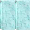SmoothNovelty 2 Pcs Starfish Hand Towels for Bathroom 100% Cotton Jacquard Weave Bath Towel Set Soft Absorbent Dish Washcloth for Bathroom Kitchen Sea Theme Gifts 13.8 x 29.5 Inch (Blue Green)