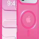 Magnetic for iPhone Air Case 2025,[Anti-Slip][Compatible with MagSafe][Military Grade Drop Protection] Shockproof Protective Translucent Matte Phone Case for iPhone 17 Air Case,Hot Pink