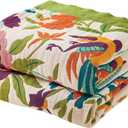 XIBLC Boho Throw Blanket for Bed, 100% Cotton Soft Rustic Quilt Fall Blanket, 60"x80" Floral Printed Farmhouse Decor Bed Blankets, All Season Rustic Reversible Bohemian Throw Quilt