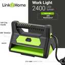 Link2Home 30W LED Work Light, 2400 lumens, 360 Rotation Stand with Hooking System, Weatherproof with 6ft. Cord and Impact-Resistant Glass Lens